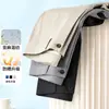 Pantalones Casuales para Hombre, Pantalones de Vestir Elásticos, Corte Holgado, Estilo Delgado Primavera/Verano, Lino, Corte Recto, Caída Suave, Sin Arrugas, Anti-Arrugas
