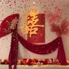 Decoração de Fundo de Parede de Cabeceira Conjunto de Casamento Montagem de Atmosfera de Quarto de Casamento Quarto da Noiva Adesivos de Felicidade Dupla Casa Nova Felicidade Dupla