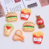 Hamburguesa Papas Fritas Comida Juego Dibujos Animados Hecho a Mano DIY Pegamento de Crema Resina Accesorios Pequeños Zapatos de Cueva Creativos Hebilla Material para Joyería