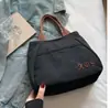 Bolsa de Lona Retrô para Trabalho e Deslocamento, Bolsa Simples Casual de Lona, Bolsa de Lona Feminina, Bolsa Tote de Mão