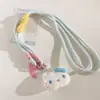 Funda para Teléfono Móvil Lanyard Peluche Lindo Azul y Rosa Gato Kt Cuerda Cruzada Muñeco Gato Corazón de Niña Cuerda Trenzada Correa Anti-Caída