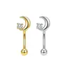 Piercings de sobrancelha em aço inoxidável, piercings de cartilagem da orelha, piercings de cartilagem da orelha com rosca externa incrustados com diamantes florais estilo ins, novos brincos doces populares em estoque