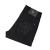 Jeans Impresos Novedad Primavera y Otoño 2026 para Hombre, Estilo Europeo de Moda, Corte Ajustado, Pantalones Skinny, Elásticos, Negro Puro, Casual