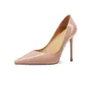 Zapatos de tacón alto para mujer de talla grande con tacones finos y punta fina, zapatos elegantes de charol poco profundos para el otoño de 2026 para ir al trabajo profesional, talla 40