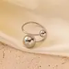 Joyería Vintage de Acero Inoxidable Oro de 18K Acero Titanio Anillo Abierto No se Desvanece Nicho para Mujer Sensación de Alta Gama