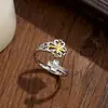 Anillo Ajustable Ojo Maligno, Anillo Amuleto Mano de Fátima, Anillo Cruz Nudo Celta Bicolor