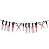 Bandeiras de Decoração de Halloween da Amazon, Banners de Tesouras, Mãos e Pés, Decorações para Festa de Casa Assombrada, Bandeiras de Halloween