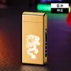 2023 alto valor de color luminoso doble arco carga USB encendedor personalidad creativa a prueba de viento red social encendedor venta al por mayor