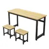 Escritorios y Sillas para Estudiantes de Primaria y Secundaria Combinación Mesa Larga Color Clase de Tutoría Individual y Doble Mesa de Entrenamiento de Doble Capa