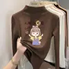 Y2320# camisa de gola alta infantil da CUHK outono/inverno Joker meninas novo estilo estrangeiro manga longa casaco térmico de base