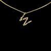 Collar de letras femenino europeo y americano ins collar de circonitas de oro de 18k diseño nicho cadena clavicular temperamento simple cadena de suéter