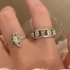Anillo Abierto Ajustable de Diamante Brillante Planeta Estilo Hip-Hop Chica Caliente Dulce Anillo para Dedo Índice de Moda de Lujo Ligero de Alta Gama para Mujer