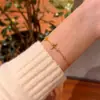 Pulsera Cruz de Plata de Ley S925 con Diamante de Alto Carbono en Turquesa Azul Fresco y Color Fanta, Diseño de Nicho, Versátil para el Verano