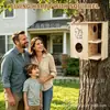 Casa de ardilla de madera transfronteriza, caja de cría de mascotas colgante para jardín exterior, nido de pájaro de madera maciza, caja colgante decorativa para jardín