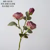 Suoji Fabricante de Flores Artificiales de Rosa de 3 Cabezas Flores Falsas Plantas Verdes Decoración de Bodas Manualidades Pared de Flores de Rosa Ramo de Mano