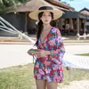 Traje de baño para pareja Blusa con protección solar Bikini de tres piezas Bikini ajustado de tres piezas Traje de baño para hombre y mujer Amazon