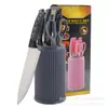 Conjunto de Facas de Cozinha Novo Transfronteiriço Aço Inoxidável Faca para Frutas Faca de Cortar Conjunto de Sete Peças com Balde de Armazenamento Conjunto em Caixa de Presente