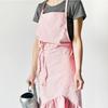 Comercio Exterior Delantal Japonés para Mujer Algodón y Lino Pastoral Retro Flor Pequeña Tienda de Flores Cocina Horneado Tareas Domésticas Impresión de LOGOTIPO