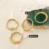 Pulsera Geométrica de Estilo Chino Estilo ins Acero de Titanio Chapado en Oro Corte Chapado Anillo Plantface Diseño Neutro Sentido Anillo de Moda para Mujer