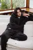 Pijama de invierno para hombre 908 con capucha y cremallera, forrado de forro polar y engrosado, conjunto de talla grande, ropa de estar de forro polar de coral para hombre, Keshika