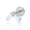 Aretes de Titanio F136 Personalizados en Forma de V con Circonita Joyería para Mujeres Perforación Corporal Joyería para Labios Uñas de Labios Uñas de Nariz Joyería para la Cabeza