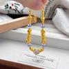 Tienda de Oro Mismo Estilo Arena Dorada Nuevo Método Chino Antiguo Pulsera Retorcida de Amatista para Mujer con una Lujosa Pulsera de Perlas de Ojo de Gato Cepillado