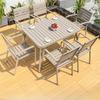 Mesa y silla de aleación de aluminio para exteriores, jardín, patio, tienda de té con leche, balcón exterior, impermeable, antioxidante, combinación de mesa y silla de metal para ocio