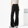 Calça de Trabalho Americana High Street para Mulheres, Verão 2026, Corte Solto, Emagrecedora, Fina, Moderna, Cintura Alta, Secagem Rápida, Calça Wide Leg Levemente Flare