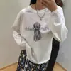Camiseta de Algodão Puro de Manga Longa Nova para Mulheres, Coleção Primavera e Outono 2025, Solta e Casual, Camisa de Camada Interna de Comprimento Médio, Visual Versátil e Emagrecedor