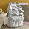 Nova Mochila Escolar Estilo Japonês Ins, Mochila Fofa com Laço para Meninas do Ensino Médio, Estilo Universitário, Mochila Leve e Doce