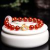 Libro rojo pequeño tiembla original esmalte de pan de oro corazón de azúcar pulsera de ágata media azúcar pan de oro método antiguo pulsera de cuentas esmaltadas al por mayor