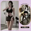 Ropa interior de interés emocional y sensual, encaje que no necesita quitarse, ropa interior de interés sensual para mujer joven, coqueta sexual, caliente y tentadora, body ajustado de una pieza
