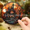 Apanhador de Sol de Acrílico de Halloween Aranha Abóbora Morcego Decoração de Jardim Pingente Atacado em Estoque