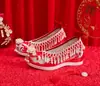 [Borla Blanca Fengxiang] Zapatos de Boda Xiuhe Originales Chinos, Zapatos de Boda para Novia Estilo Antiguo Dinastía Han, Zapatos Bordados