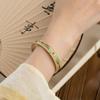 Pulsera de plata de ley 9999 con método antiguo, color esmalte, pluma de fénix, estilo nacional vintage, pulsera de plata, nuevo estilo chino, corazón abierto, sutra