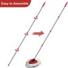 Acessórios para Mop Rotativo Triângulo de Lavagem Manual Sem Fio Transfronteiriço, Conjunto de Haste de Mop de Quatro Seções Emendadas de Aço Inoxidável, Cabeça de Mop