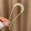 Horquilla de Aleación para Mujer Nueva Primavera 2025 Nuevo Estilo Chino Horquilla en Forma de U con Perla Antigua Accesorio para el Cabello Diario