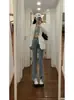 Jeans rectos elásticos de talle alto para mujer talla extra con figura de pera, nuevo modelo 2026, pantalones de campana adelgazantes para mujeres talla extra