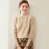 Suéter de Cachemira Baicaierong 2026 Otoño/Invierno para Mujer, Diseño Versátil de Cuello Redondo, Tejido de Lana para Otoño e Invierno