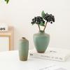 Vaso de Cerâmica Antigo Chinês Shumen Decoração Zen para Entrada de Sala de Estar Arranjo de Flores Simuladas Sensação de Luxo Leve e de Alta Qualidade