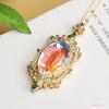 Colgante de Cristal Blanco Lunar de Colores Ai Yu Collar de Cristal Ópalo Sintético Joyería Transfronteriza al por Mayor S4102611