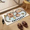 Alfombra de Piso de Barro de Diatomeas Dibujo Animado de Capibara Alfombrilla para Pies Absorbente de Agua de Baño Capibara Lindo Forma Irregular Antideslizante Alfombra de Entrada