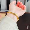 Loja de ouro Jin Yan com pulseira de fita com flores de broca e desenho de areia dourada para mulheres, joia de luxo leve retrô de alta qualidade para mulheres