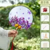 Regalo para el Día del Maestro: Kit de materiales DIY para abanico de flor eterna y flor seca, abanico hecho a mano, abanico de palacio en blanco estilo antiguo