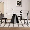 Mesa de Jantar Redonda Sólida em Madeira Vintage Estilo Francês 2025 Nova Preta Casa Americana Pequeno Apartamento Tendência Moderna Minimalista