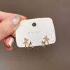 Pendientes de mariposa pequeños con diseño elegante y personalizado de Dongdaemun, de plata 925 con aguja de Corea del Sur, con circonitas y diamantes, para mujer