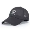 Estilo Coreano Ins Boné de Baseball Versátil com Bordado da Letra R Proteção Solar Aba Curva Chapéu para Uso Externo Praia Corrida Pesca para Homens
