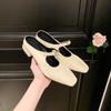 Zapatos Mary Jane de Moda Estilo Francés para Mujer con Tacones Gruesos, Zapatos Individuales Plateados, Zapatos de Medio Slip 2025