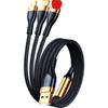 Cable de datos tres en uno chapado en oro para comercio exterior transfronterizo para teléfono móvil Huawei 3A Tipo-c carga rápida un cable de carga para tres