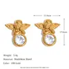 Moda Europeia e Americana Temperamento Nicho Geométrico Anel de Lagosta Brincos de Uva Aço Inoxidável Banhado a Ouro 18K Brincos de Anjo